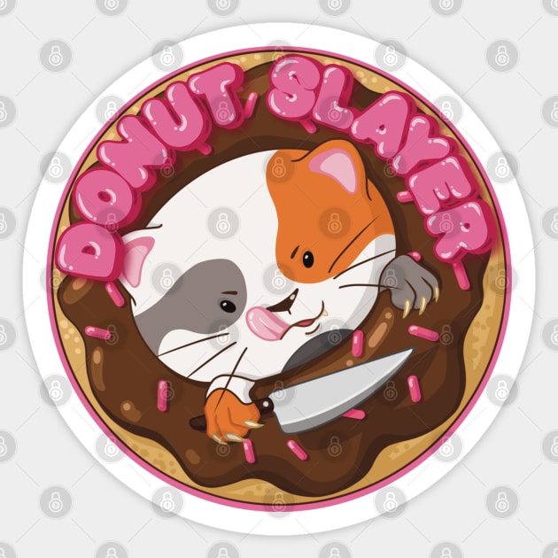 Donut slayer cat Sticker by undersideland